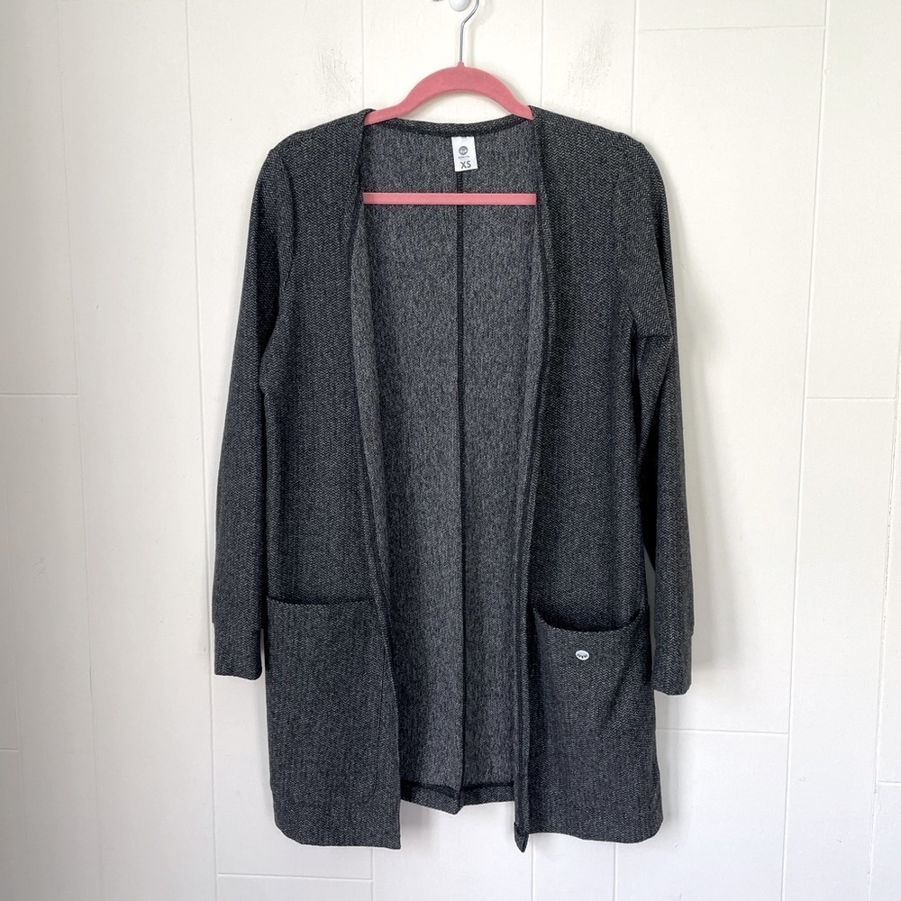 Senita Athletics Black Premium Cardigan ~ Open Front, Pockets ~ Size XS